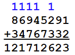 Cách cộng các số có 8 chữ số sắp xếp theo cột dọc